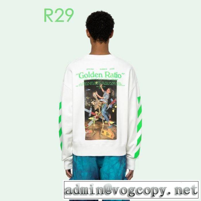 2色可選20新作です Off-White オフホワイト プルオーバーパーカー 通勤通学どちらでも使え