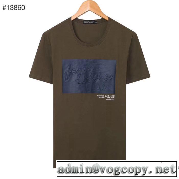 ファッショニスタを中心に新品が非常に人気 多色可選 アルマーニ ARMANI 2020春新作 半袖Tシャツ