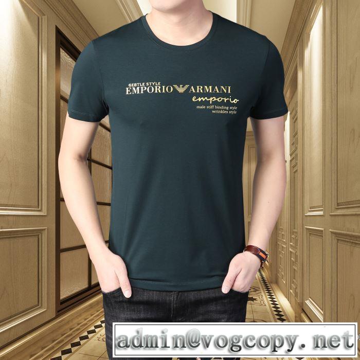 絶対に見逃せない 多色可選 半袖Tシャツ おしゃれに大人の必見 アルマーニ ARMANI 老舗ブランド