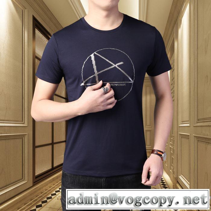 取り入れやすい 多色可選 半袖Tシャツ 大人気のブランドの新作 アルマーニ 確定となる上品 ARMANI