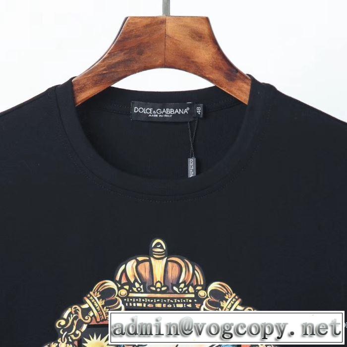 普段使いにも最適なアイテム 2色可選 半袖Tシャツ ストリート感あふれ ドルチェ＆ガッバーナ Dolce&Gabbana