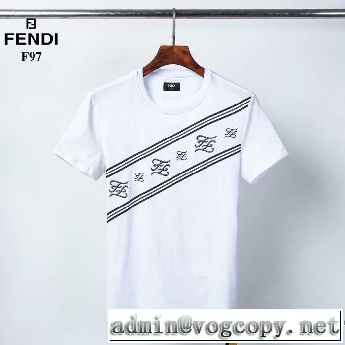 2色可選 絶対に見逃せない 半袖Tシャツ おしゃれに大人の必見 フェンディ FENDI
