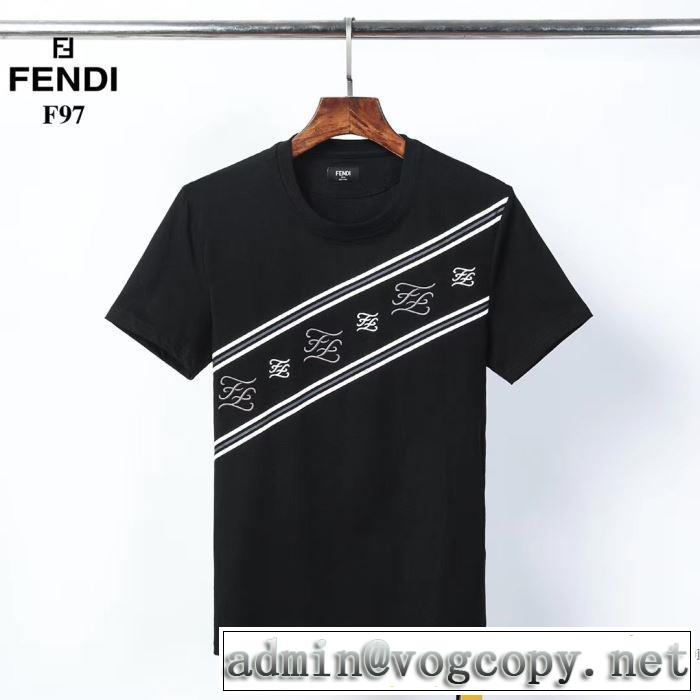 2色可選 絶対に見逃せない 半袖Tシャツ おしゃれに大人の必見 フェンディ FENDI