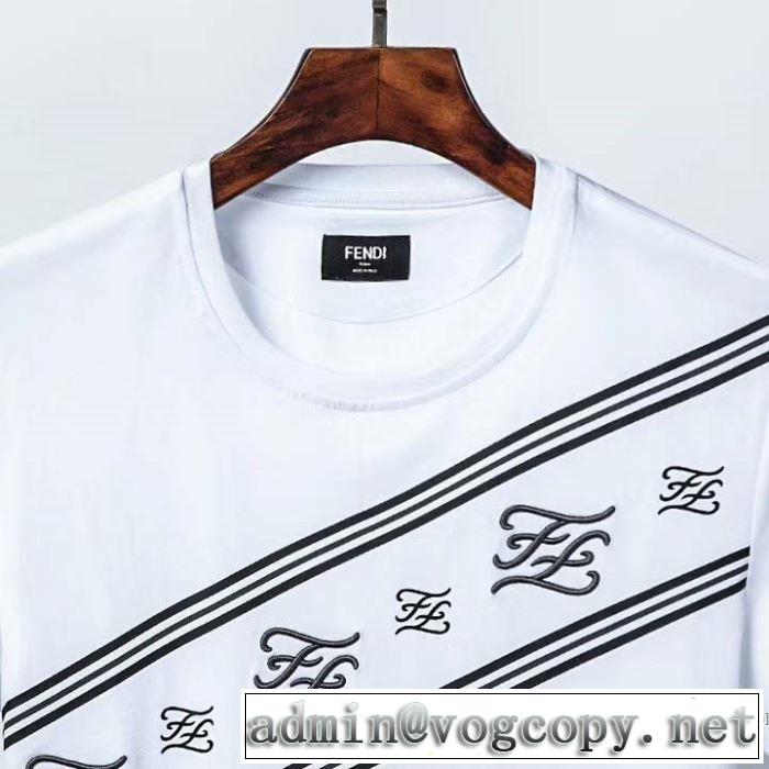 2色可選 絶対に見逃せない 半袖Tシャツ おしゃれに大人の必見 フェンディ FENDI