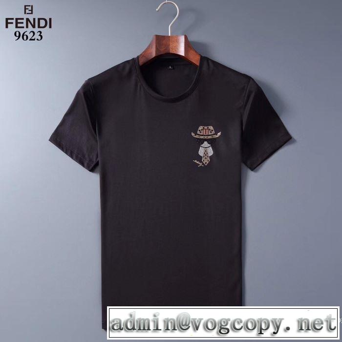 普段使いにも最適なアイテム 2色可選 半袖Tシャツ 人気の高いブランド フェンディ FENDI