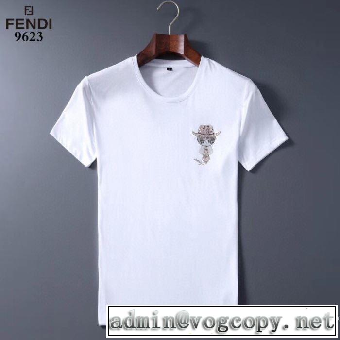 普段使いにも最適なアイテム 2色可選 半袖Tシャツ 人気の高いブランド フェンディ FENDI