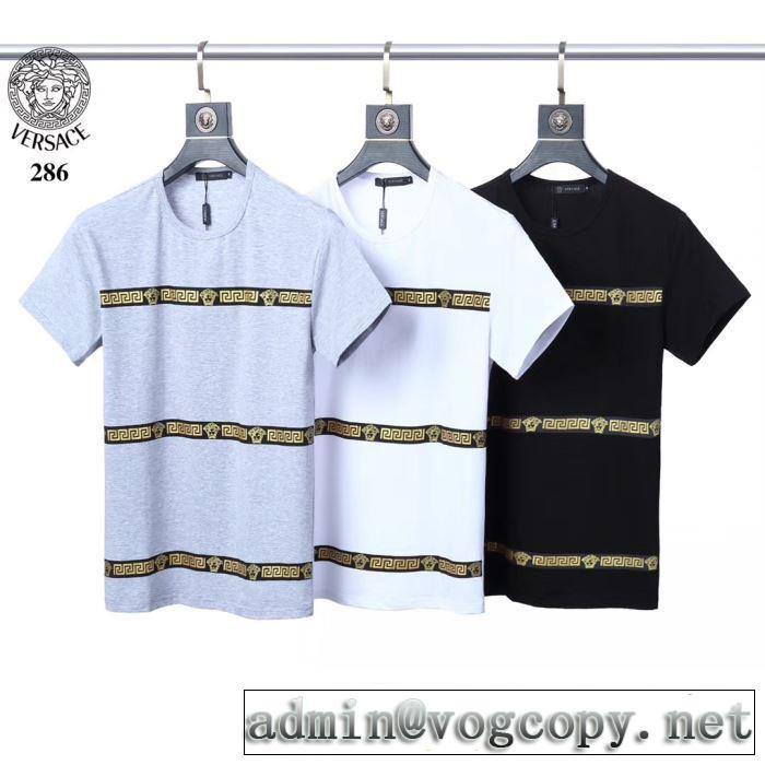 3色可選 着こなしを楽しむ ヴェルサーチ VERSACE 半袖Tシャツ 2020年春夏コレクション