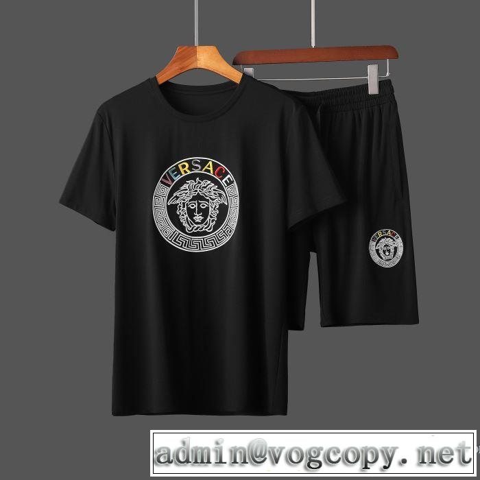 VERSACEメドゥーサ ロゴ ヴェルサーチ コピー Ｔシャツ セットアップ 2020定番人気ランキング上下着大人新作A82933-A224589