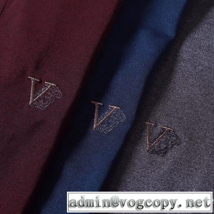 2020年春夏流行VERSACEコレクション ヴェルサーチ ポロシャツ メンズ 刺繍入り 肌触りの良いサラり快適トップスコーデ