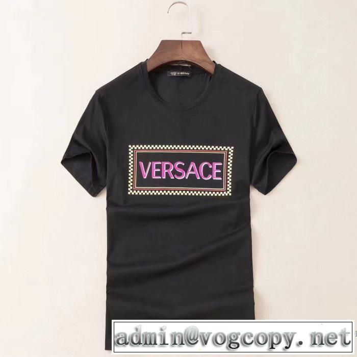 2020春夏おすすめVERSACEコレクションサステナブル ヴェルサーチェ ヴィンテージ 90S ロゴ Tシャツヴェルサーチコピー激安
