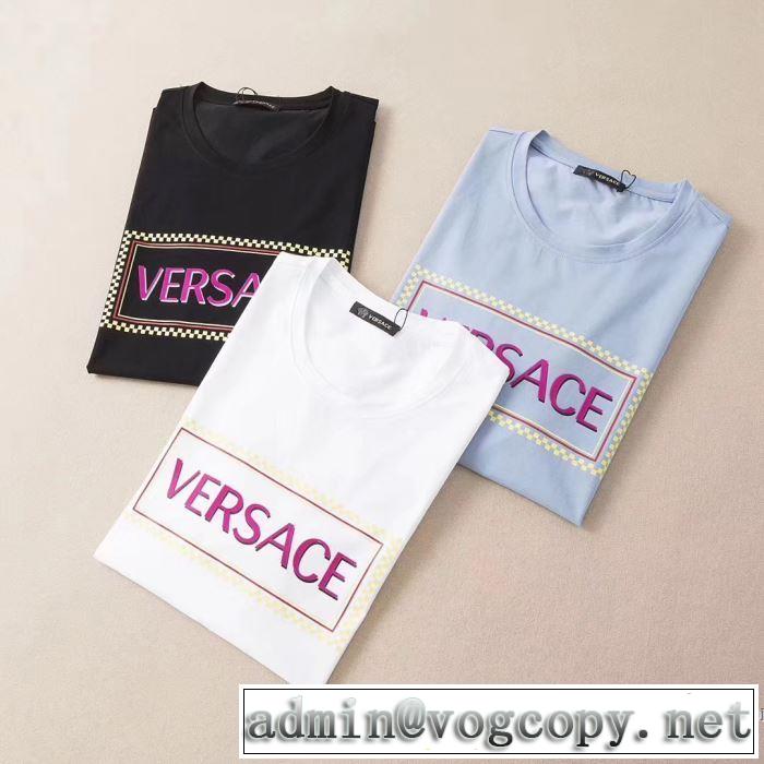 2020春夏おすすめVERSACEコレクションサステナブル ヴェルサーチェ ヴィンテージ 90S ロゴ Tシャツヴェルサーチコピー激安