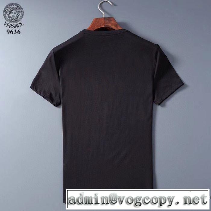 2020新作VERSACEコレクションEMBELLISHED MEDUSA LOGO T-SHIRT ヴェルサーチ コピーお洒落メンズコーデ半袖トップス