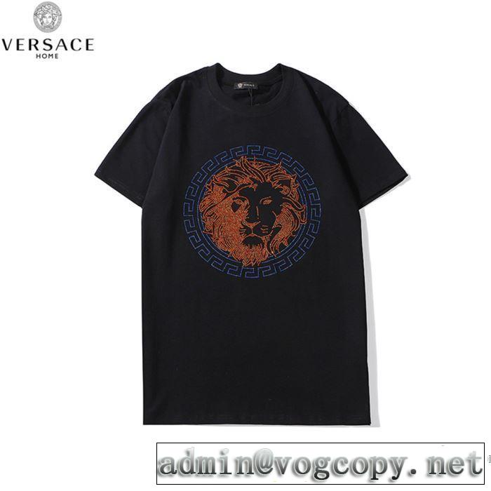 限定アイテム2020ヴェルサーチ Ｔシャツ コピーVERSACEコレクション メンズ トレンドコットンクルーネック白Ｔシャツ