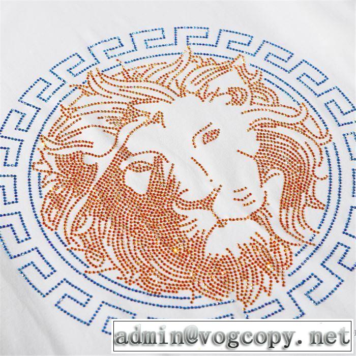 限定アイテム2020ヴェルサーチ Ｔシャツ コピーVERSACEコレクション メンズ トレンドコットンクルーネック白Ｔシャツ