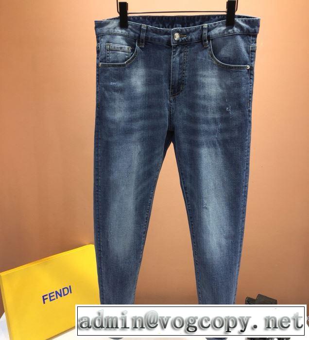 FENDIパンツ コーデ メンズ ファション2020春夏新作 フェンデイ コピー デニムジーンズ サイズ感カジュアル快適