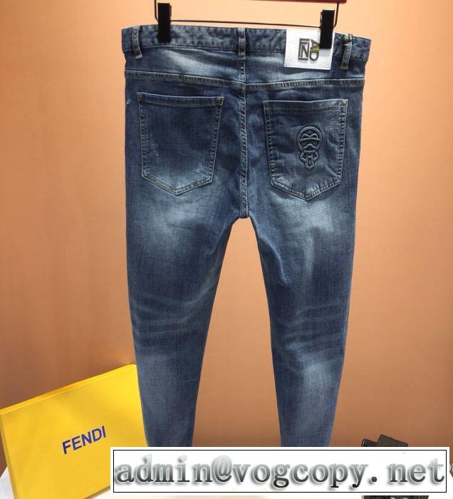 FENDIパンツ コーデ メンズ ファション2020春夏新作 フェンデイ コピー デニムジーンズ サイズ感カジュアル快適