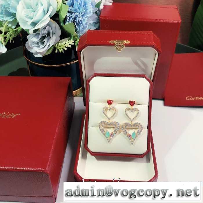 可愛いイヤリングおすすめカルティエ アクセサリースーパーコピー CARTIER 新作ハート型 ギフトにも人気 ハイブランド