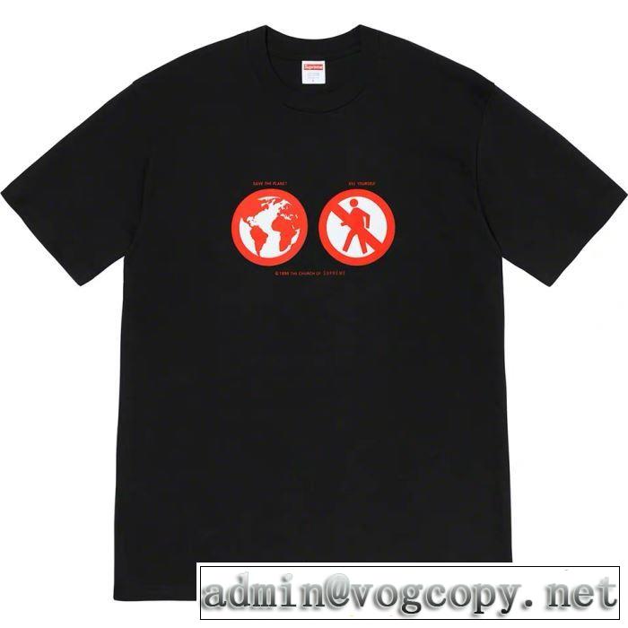 愛らしい春の新作 シュプリーム SUPREME 3色可選 SUPREME 19FW  SAVE THE PLANET TEE  Tシャツ/半袖