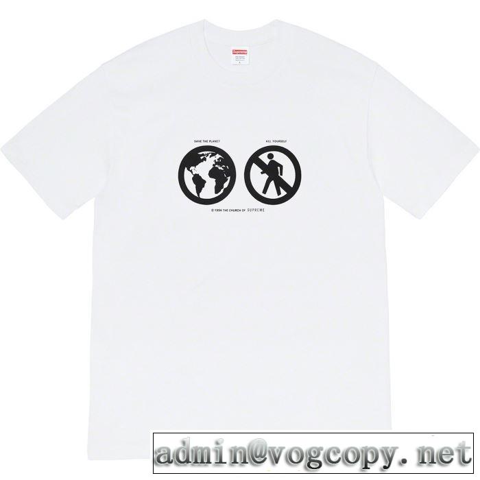 愛らしい春の新作 シュプリーム SUPREME 3色可選 SUPREME 19FW  SAVE THE PLANET TEE  Tシャツ/半袖