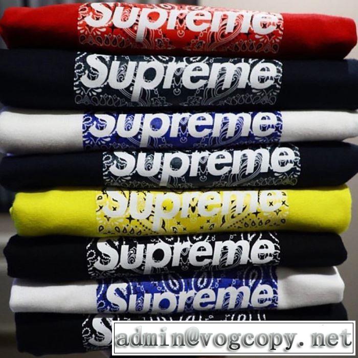 トレンド最先端のアイテム 多色可選  Tシャツ/半袖 Supreme 19FW Bandana Box Logo Tee 20SS☆送料込