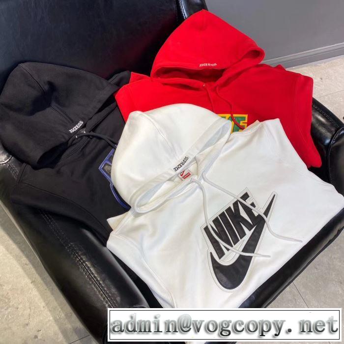 エレガントな雰囲気 3色可選 Supreme Nike Leather Hooded Sweatshirt 2020話題の商品 スタイルアップ
