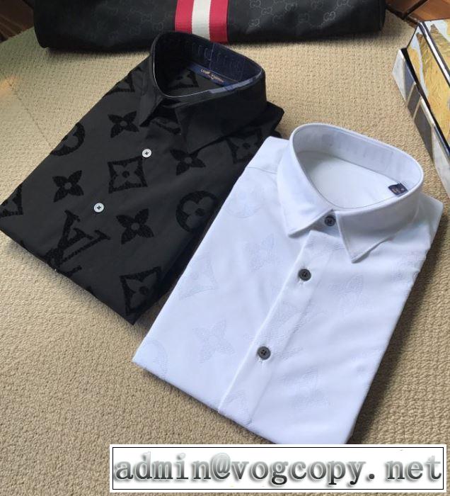 2020最新入荷ヴィトン シャツ コピー Louis Vuitton 春夏ファション ビジネスに最適な モノグラムプリントシャツコーデ