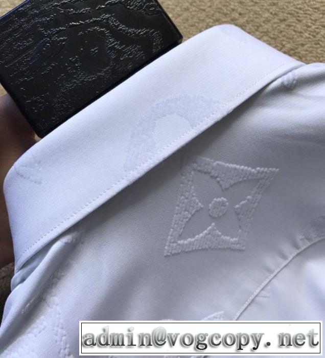 2020最新入荷ヴィトン シャツ コピー Louis Vuitton 春夏ファション ビジネスに最適な モノグラムプリントシャツコーデ