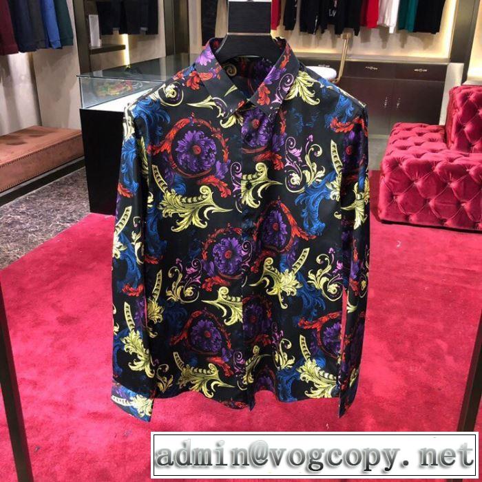 2020春新作ヴェルサーチ メンズ シャツ 激安 VERSACE コレクション エレガントプリントデザインカジュアルシャツコーデ
