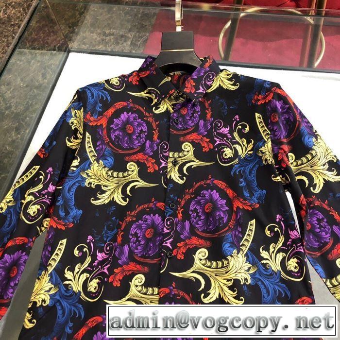 2020春新作ヴェルサーチ メンズ シャツ 激安 VERSACE コレクション エレガントプリントデザインカジュアルシャツコーデ
