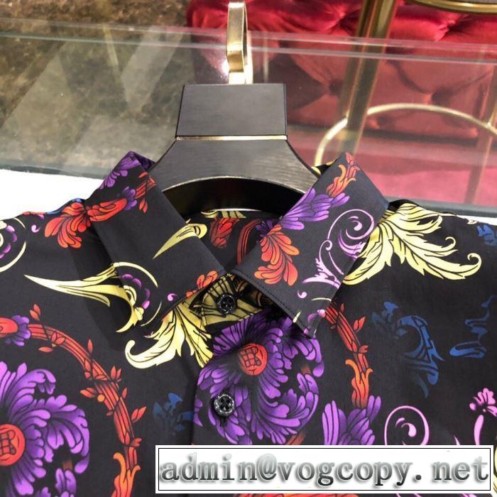 2020春新作ヴェルサーチ メンズ シャツ 激安 VERSACE コレクション エレガントプリントデザインカジュアルシャツコーデ