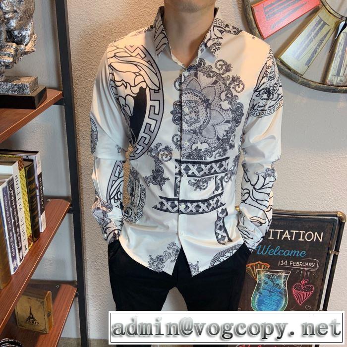優しい着心地ヴェルサーチ シャツ コピーVERSACE BAROCCO SS'91 SILK SHIRTカジュアルシャツ絶対に着て欲しい2020 