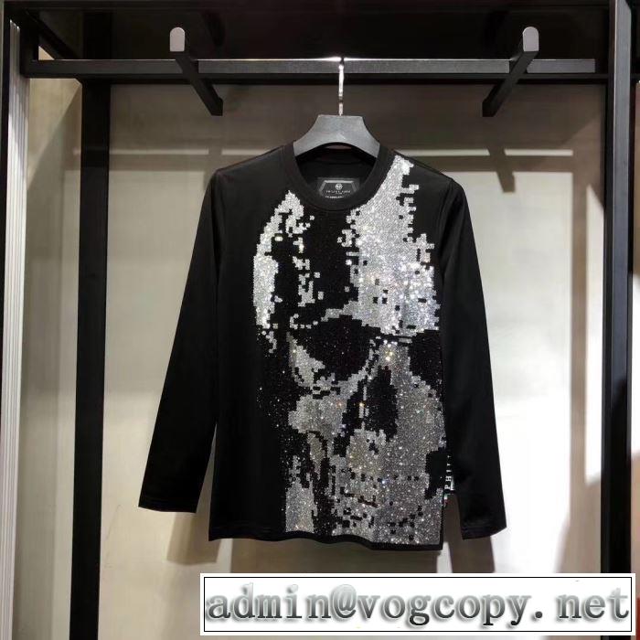 長袖/Tシャツ 秋冬の季節にぴったりの高機能新作  PHILIPP PLEIN 2019秋冬活躍人気定番新作 フィリッププレイン