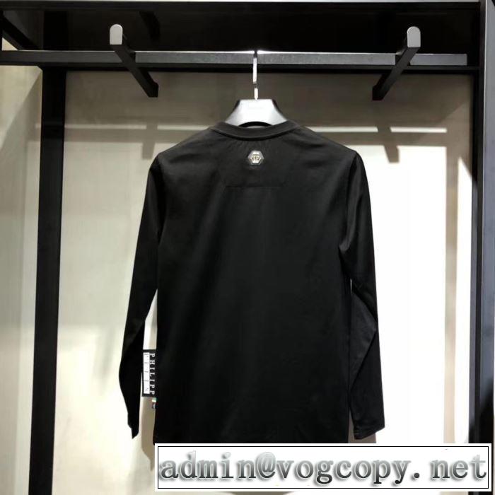 長袖/Tシャツ 秋冬の季節にぴったりの高機能新作  PHILIPP PLEIN 2019秋冬活躍人気定番新作 フィリッププレイン