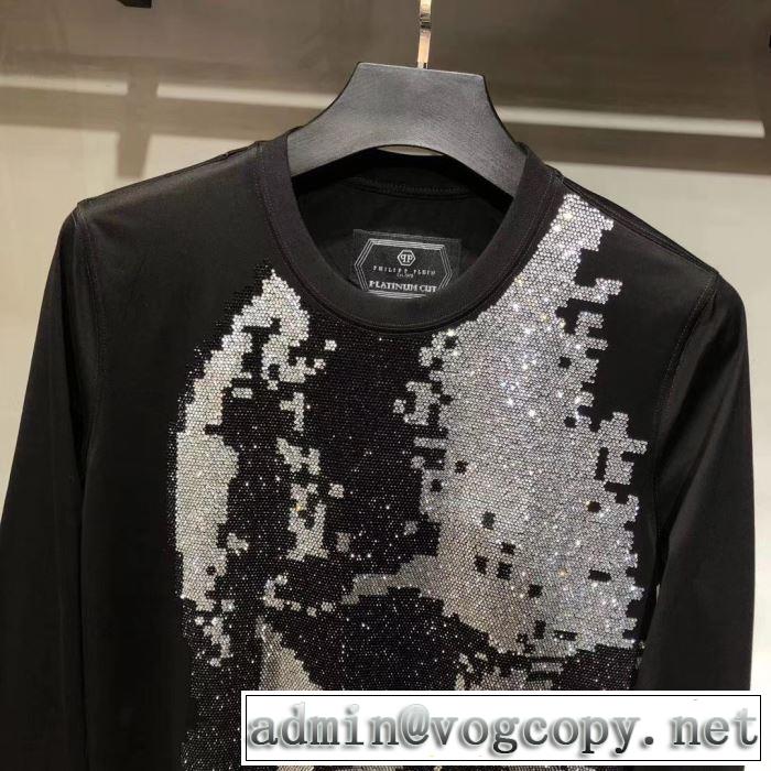 長袖/Tシャツ 秋冬の季節にぴったりの高機能新作  PHILIPP PLEIN 2019秋冬活躍人気定番新作 フィリッププレイン