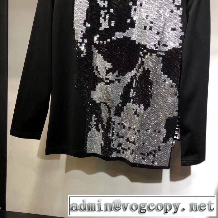 長袖/Tシャツ 秋冬の季節にぴったりの高機能新作  PHILIPP PLEIN 2019秋冬活躍人気定番新作 フィリッププレイン