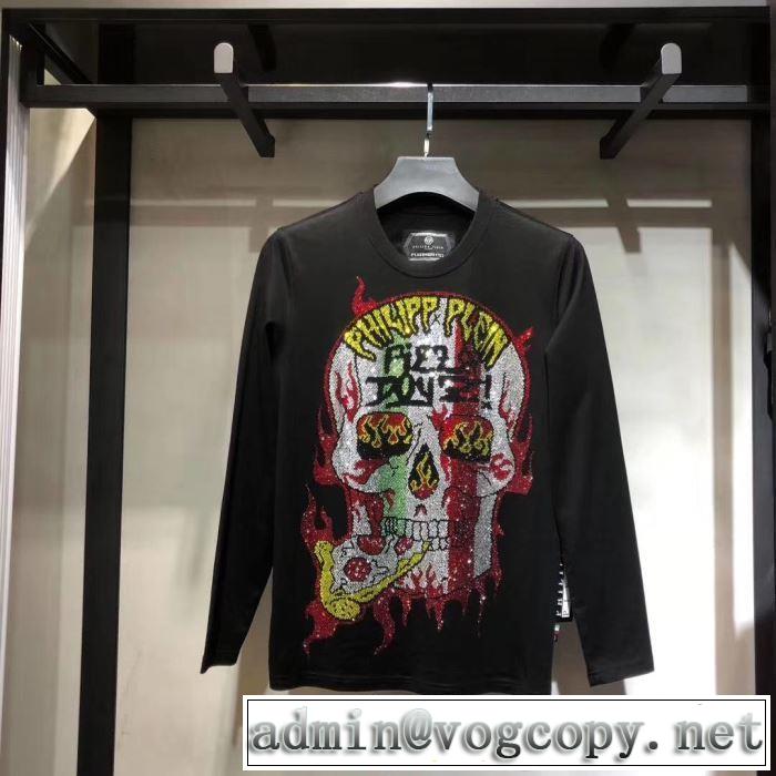 秋のおしゃれをスタートする人気新作長袖/Tシャツ PHILIPP PLEIN 定番人気の2019秋冬モデル フィリッププレイン
