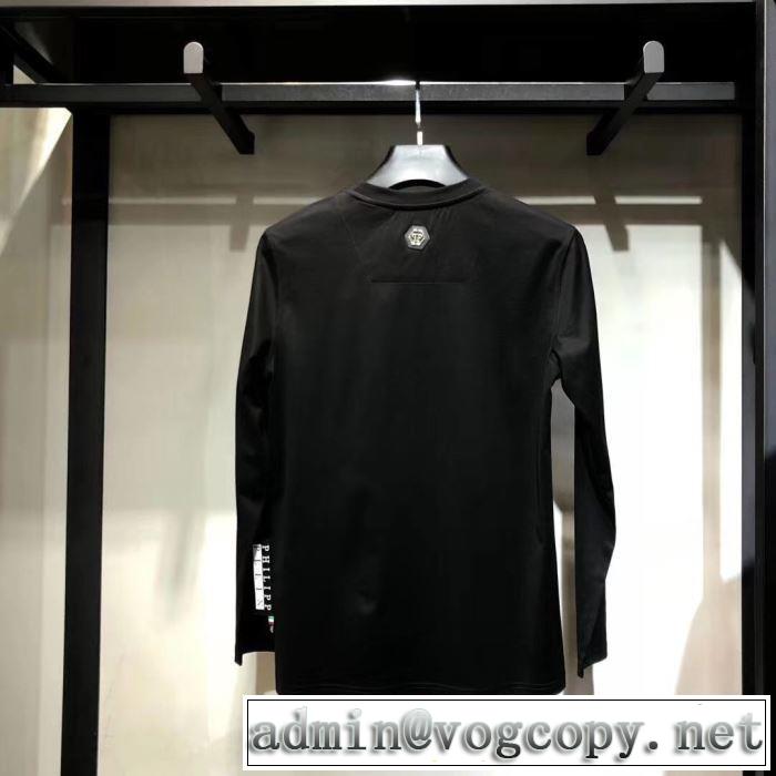 秋のおしゃれをスタートする人気新作長袖/Tシャツ PHILIPP PLEIN 定番人気の2019秋冬モデル フィリッププレイン