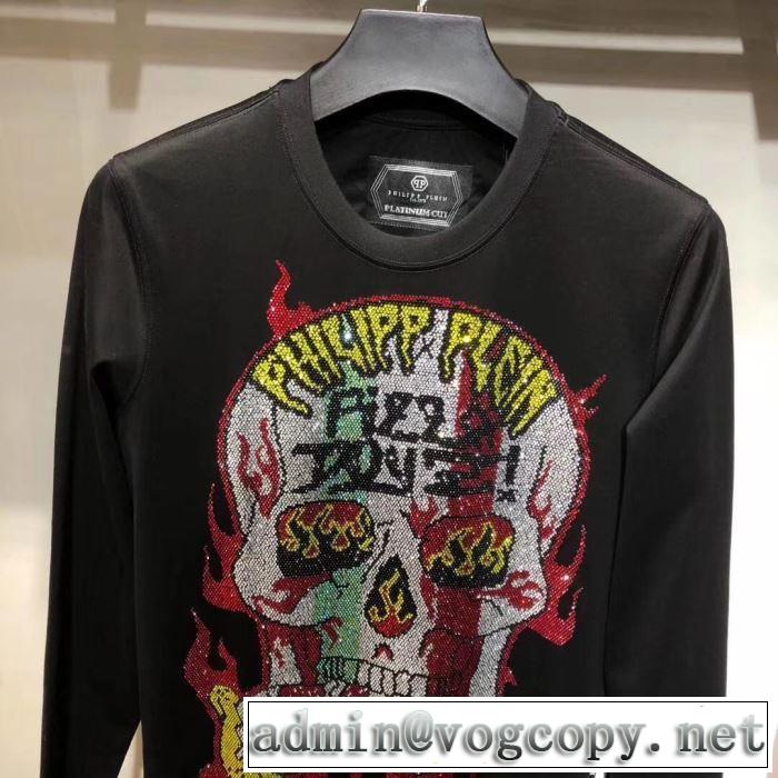 秋のおしゃれをスタートする人気新作長袖/Tシャツ PHILIPP PLEIN 定番人気の2019秋冬モデル フィリッププレイン