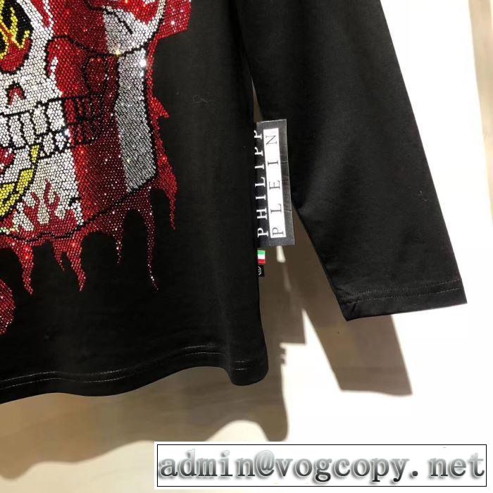秋のおしゃれをスタートする人気新作長袖/Tシャツ PHILIPP PLEIN 定番人気の2019秋冬モデル フィリッププレイン