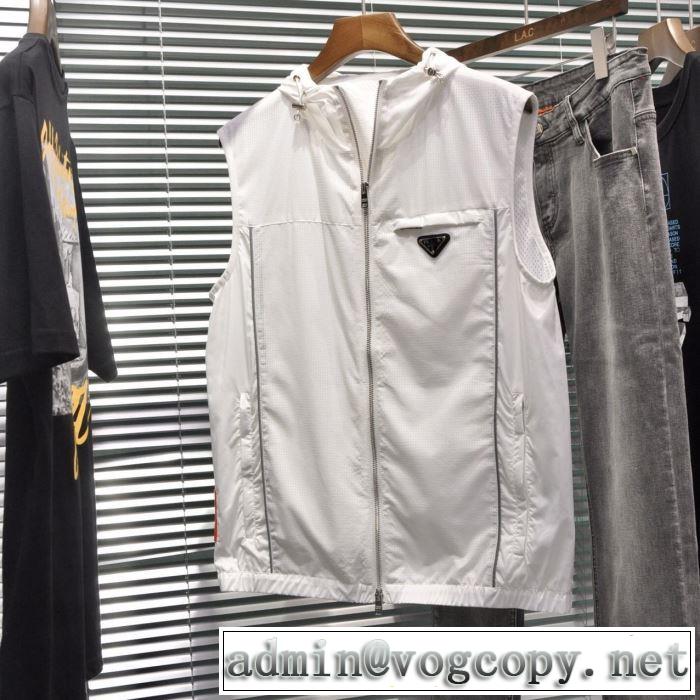 エレガントな雰囲気コレクションPRADA コピー プラダ ノースリーブジャケット コート 防寒性 2020愛らしい春の新作おすすめ