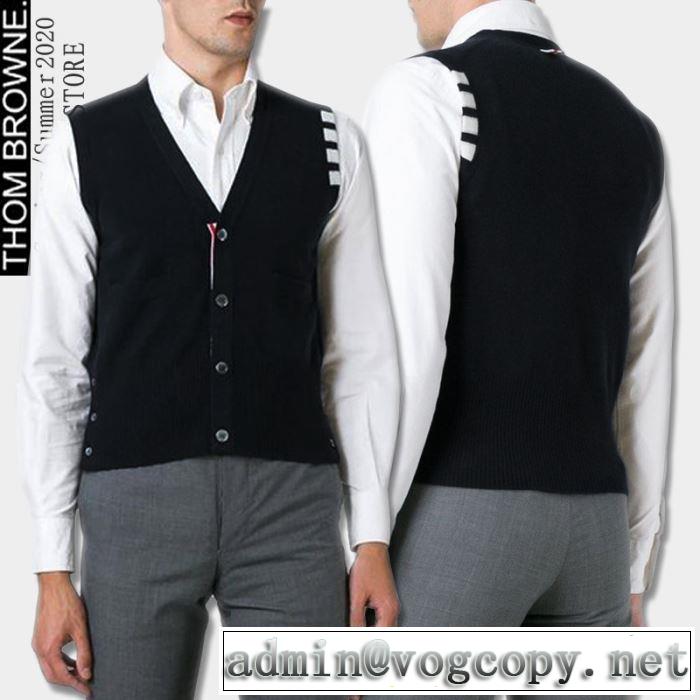 店舗で人気満点2019秋冬新作 2色可選 THOM BROWNE トムブラウンおすすめする注目トレンド ニットウェア