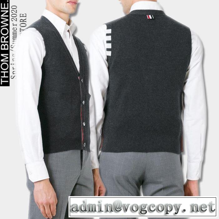 店舗で人気満点2019秋冬新作 2色可選 THOM BROWNE トムブラウンおすすめする注目トレンド ニットウェア