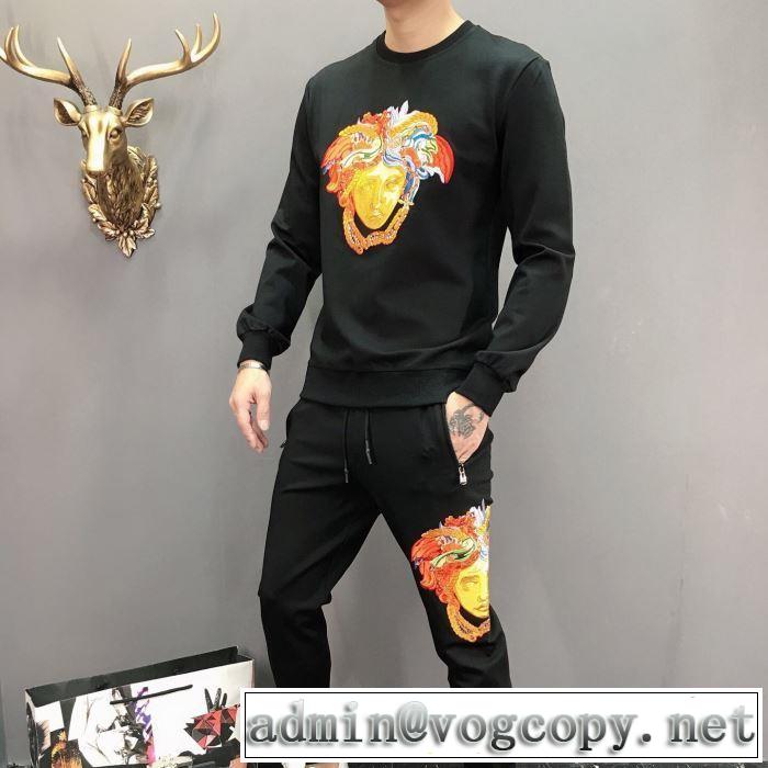 世界的に希少な2019秋冬新作 上下セット VERSACE ヴェルサーチ おしゃれでおすすめ今季トレンド