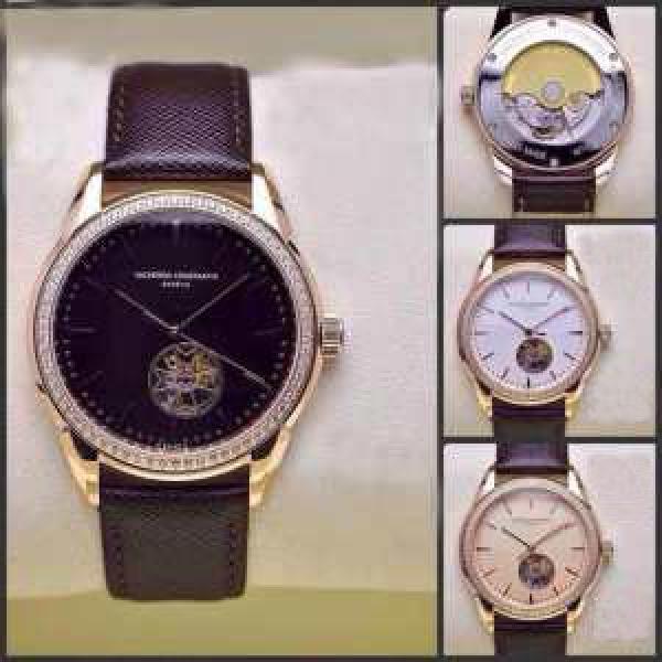 2026秋冬 完売品! Vacheron Constantin バセロン コンスタンチン サファイヤクリスタル風防 機械式ムーブメント90S5 本革ベルト高級腕時計