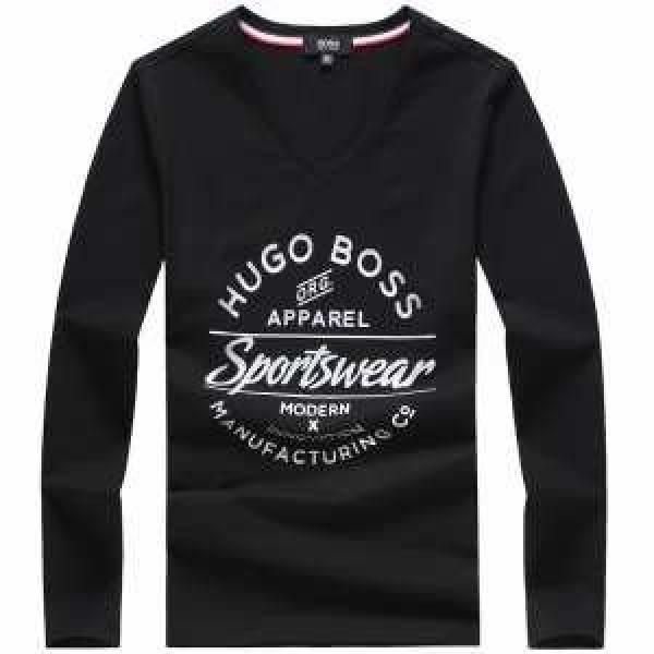 2026秋冬 魅力満点 HUGO BOSS ヒューゴボス Vネック  長袖 Tシャツ