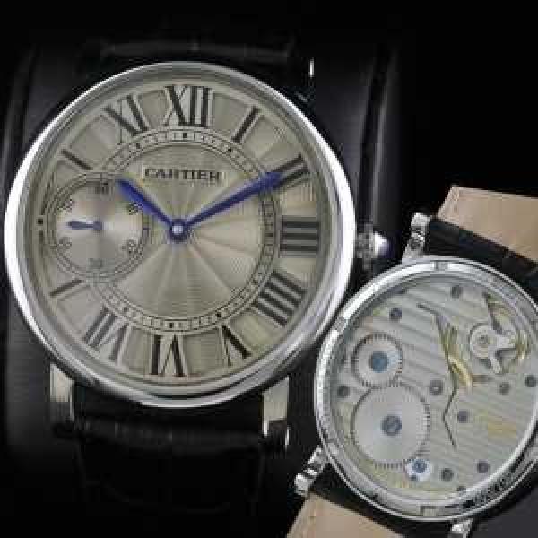 高級腕時計 半自動卷  CARTIER カルティエ 男性用腕時計 日本製クオーツ 2針  44mm  メンズ腕時計
