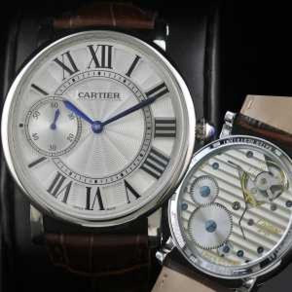 高級腕時計 半自動卷  CARTIER カルティエ 男性用腕時計 日本製クオーツ 2針  44mm  メンズ腕時計
