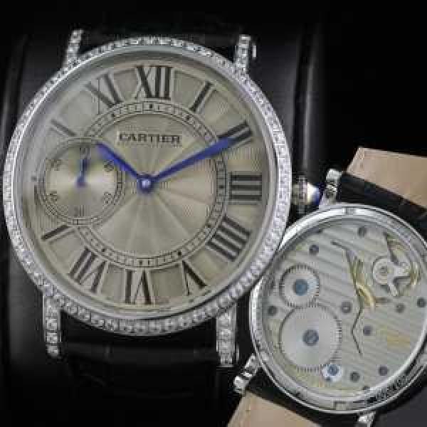 大人気  半自動卷  CARTIER カルティエ 男性用腕時計 日本製クオーツ 2針  44mm  メンズ腕時計