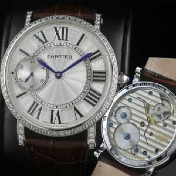 新入荷 半自動卷  CARTIER カルティエ 男性用腕時計 日本製クオーツ 2針  44mm  メンズ腕時計