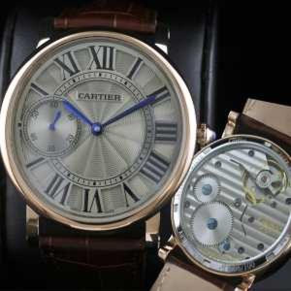 新入荷 半自動卷  CARTIER カルティエ 男性用腕時計 日本製クオーツ 2針  44mm  メンズ腕時計
